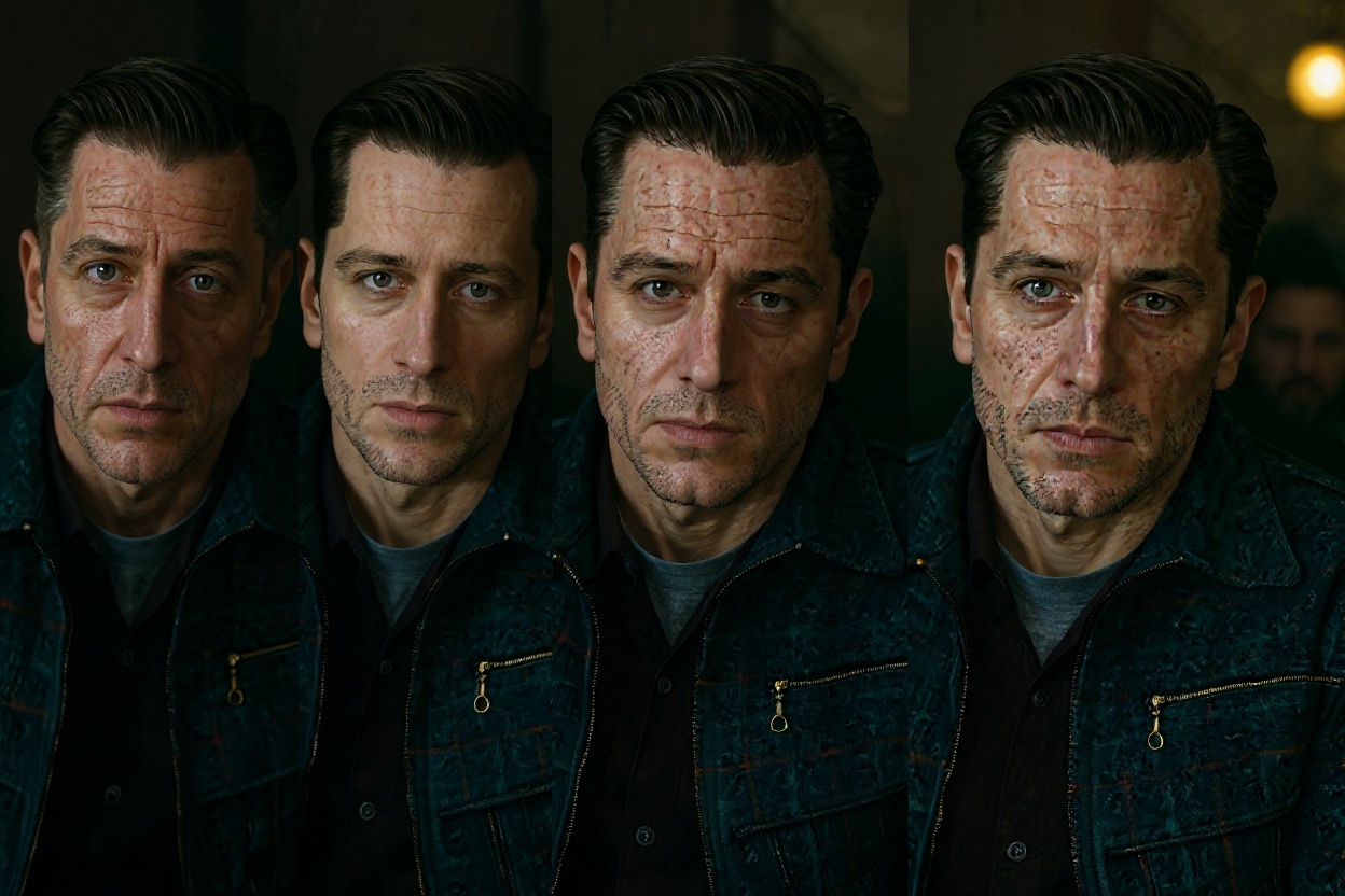 DeNiro, digitally de-aged by Martin Scorcese, and reaged by Flux Kontext